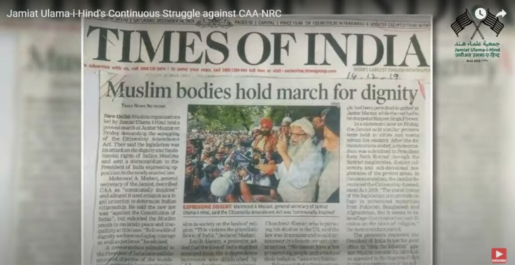 Jamiat Ulama-i-Hinds Continuous Struggle against CAA-NRC